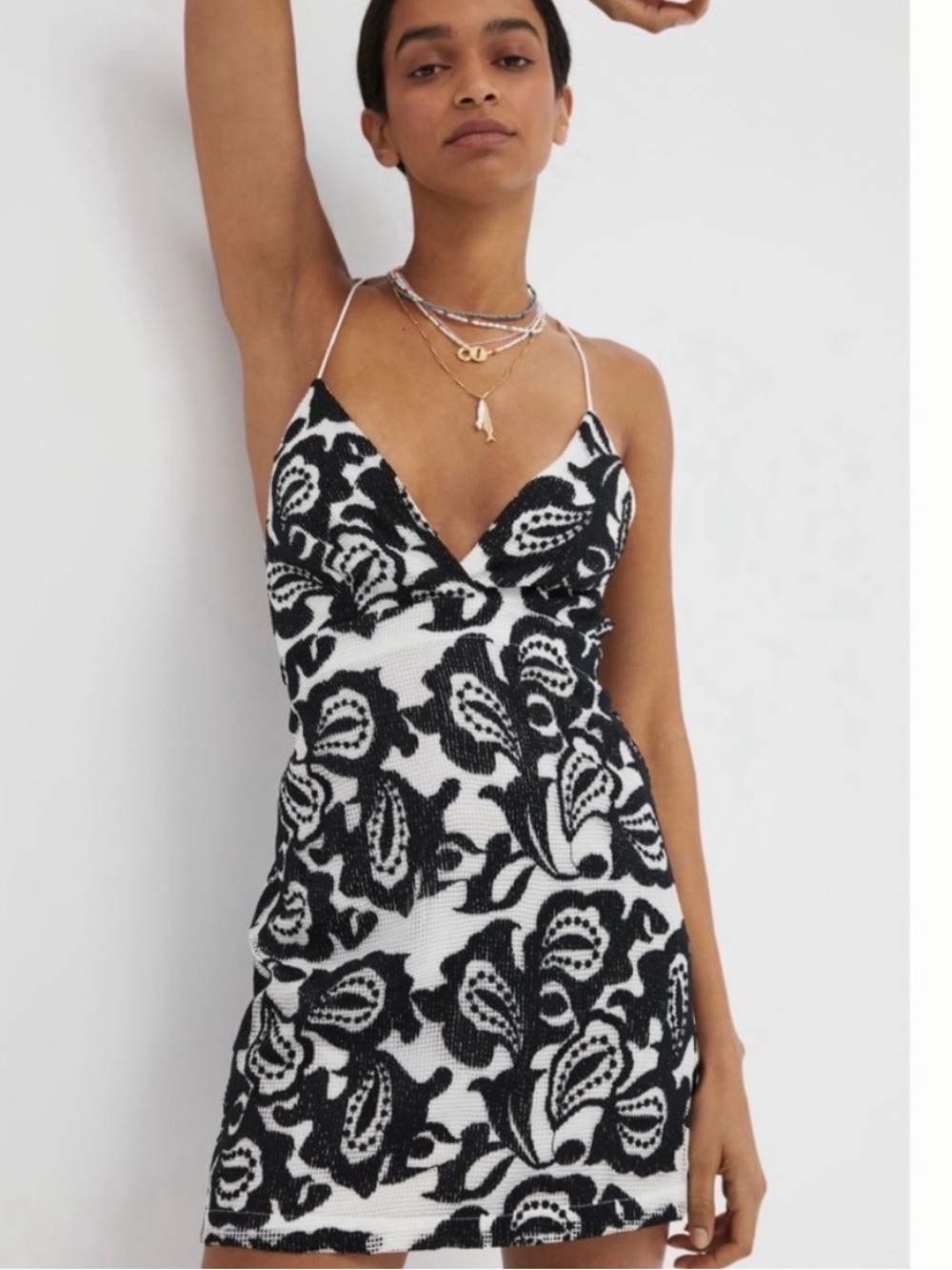 NWT Anthropologie Maeve Strappy 3D Lace Mini Dress